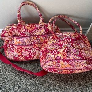 Vera Bradley Weekender Bag and Cosmetic Bag Set